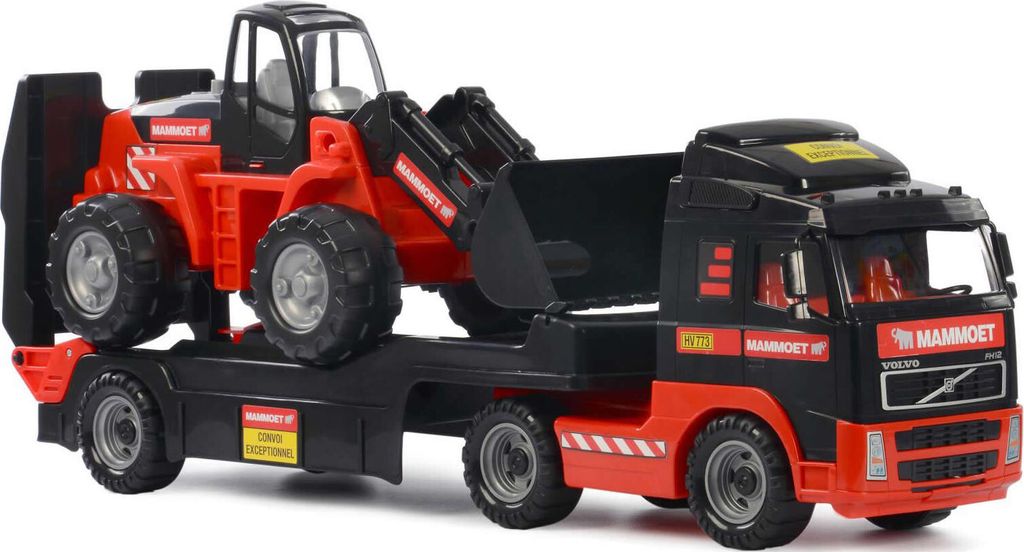 MAMMOET VOLVO Tieflader LKW m. Schaufellader Radlader Raupe Baustellen Fahrzeug