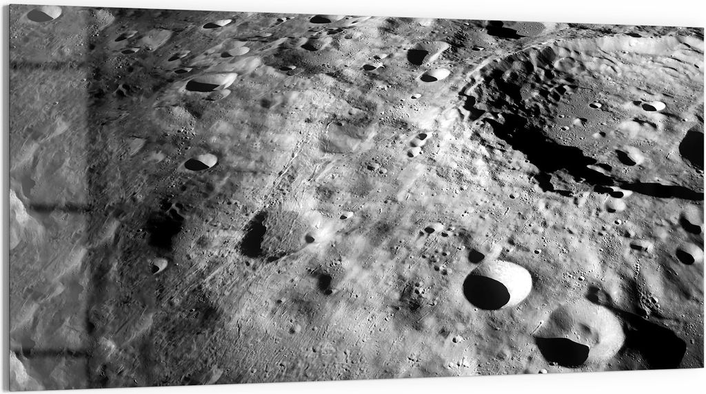 DEQORI Glasbild Acryl 100x50 cm 'Ewige Mondlandschaft' Wandbild Bild modern Deko