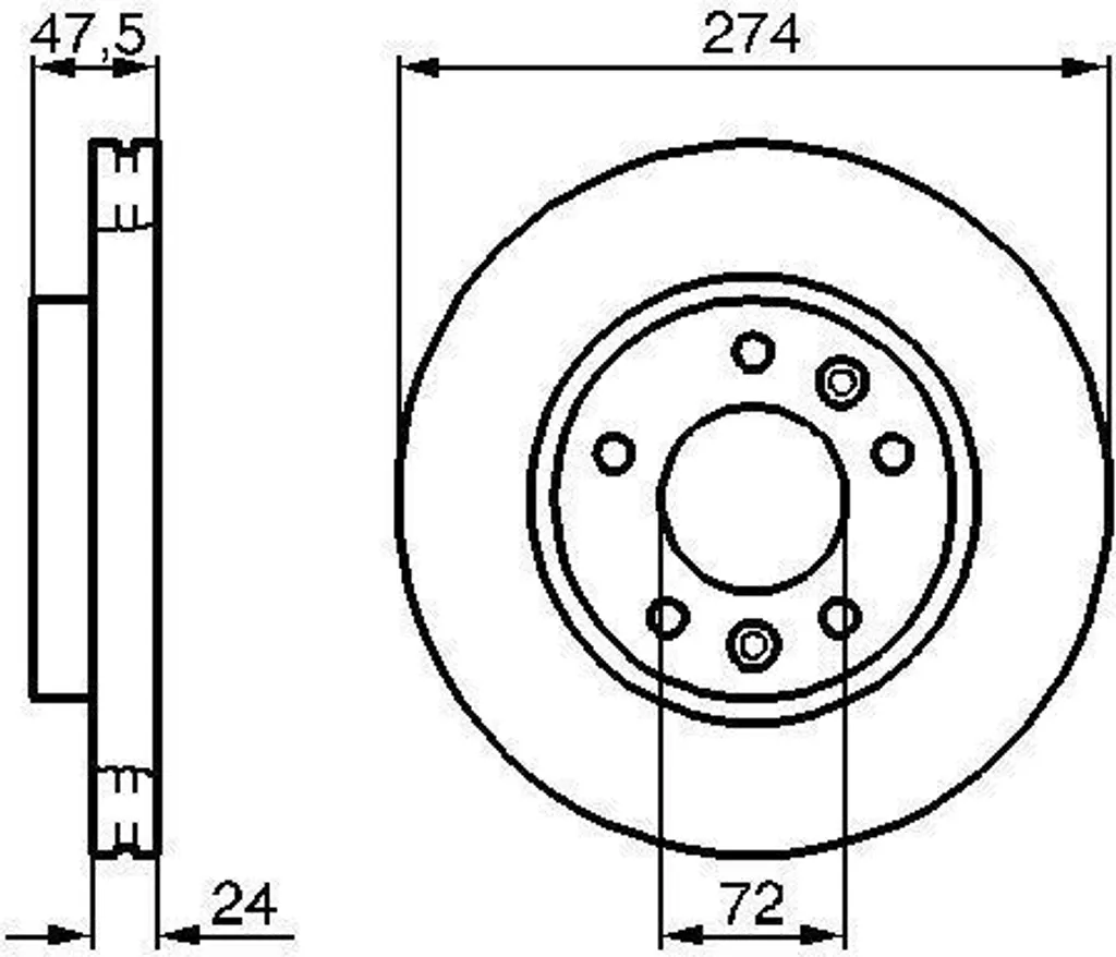 Disque de frein Bosch 0986479013 robuste et durable pour Carnival I UP