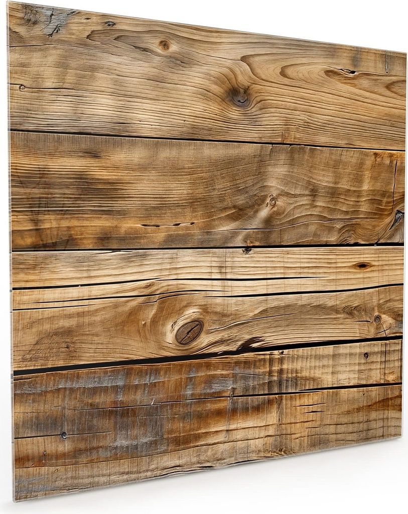 Küchenrückwand Spritzschutz Glas mit Motiv Holzdielenmaserung 40 x 40 cm