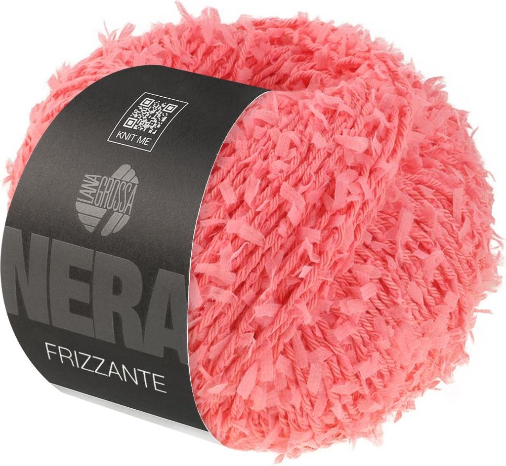 Lana Grossa FRIZZANTE 50 g Locker gedrehtes Baumwollgarn mit luftigen, kurzen Papierfransen-Effekt 105 m Farbe 013 - Himbeerrot