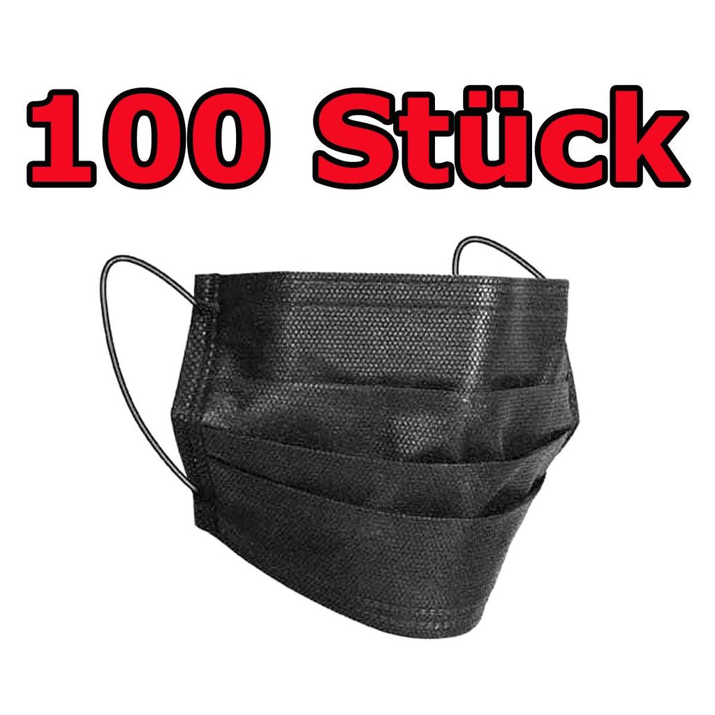 100 Stück Maske 3-lagig Hygienemaske Einwegmaske Atem Produktbild 