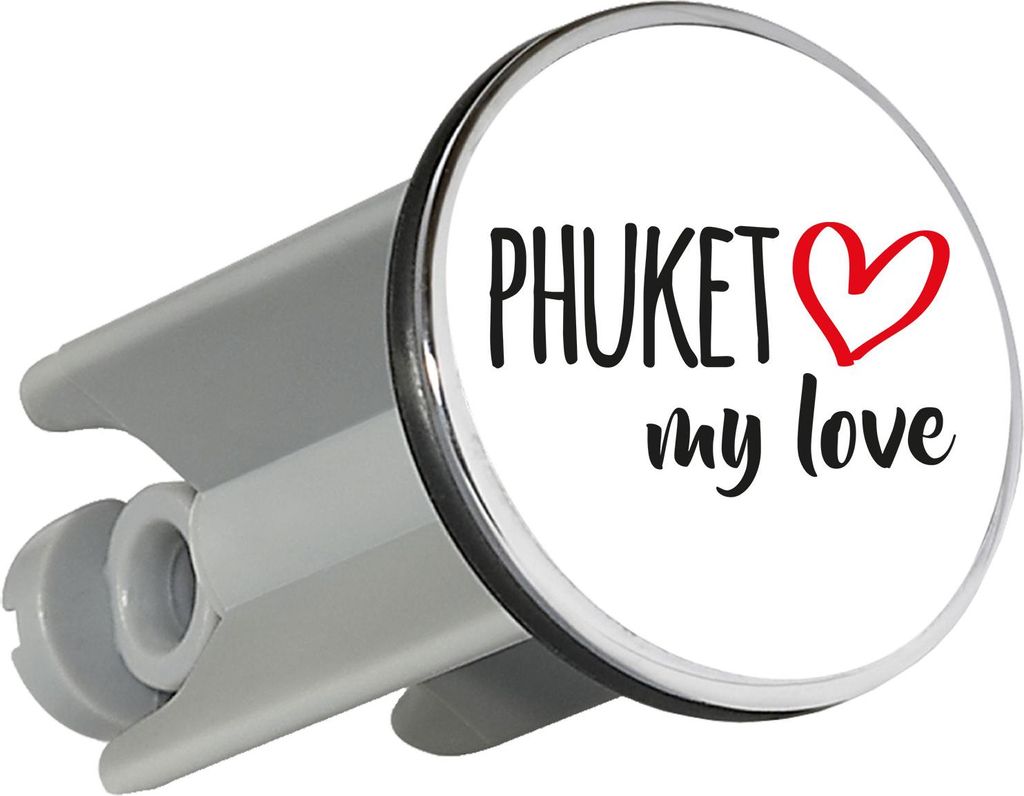 Huuraa Waschbeckenstöpsel Phuket my love 4cm höhenverstellbar Abflussstopfen Geschenkidee