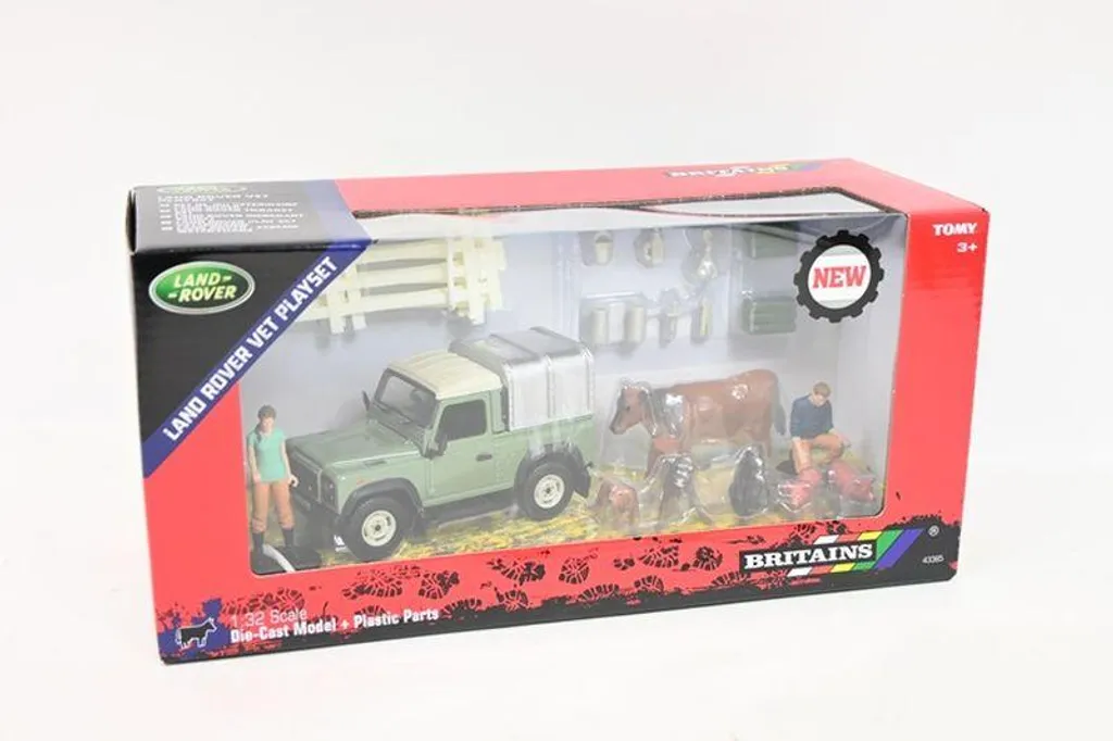 Land Rover Britains 43385 métal moulé avec remorque van et accessoires