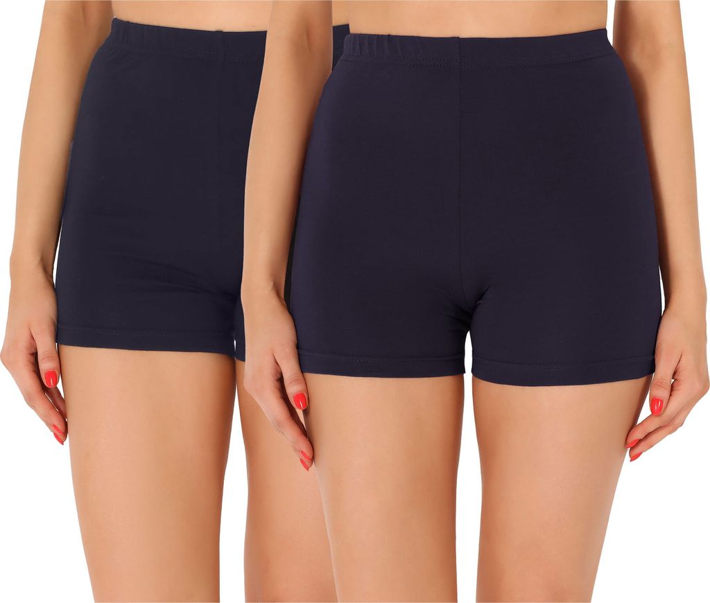 Merry Style Damen Shorts Radlerhose Boxershorts aus Baumwolle 2Pack MS10-358 (Marineblau/Marineblau (2Pack), XS)