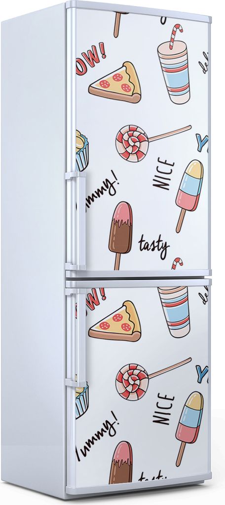 Magnete Dekorative - 70 cm x 190 cm - Küche - Magnetmatte Kühlschrankmagnete - Eiscreme Pizza Donut