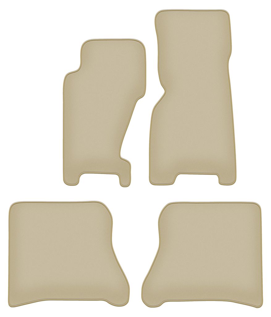 Velours-Fußmatten PREMIUM beige passend für Jeep Grand Cherokee WJ (1998-2004, Feld) – mit Befestigungen – passgenau