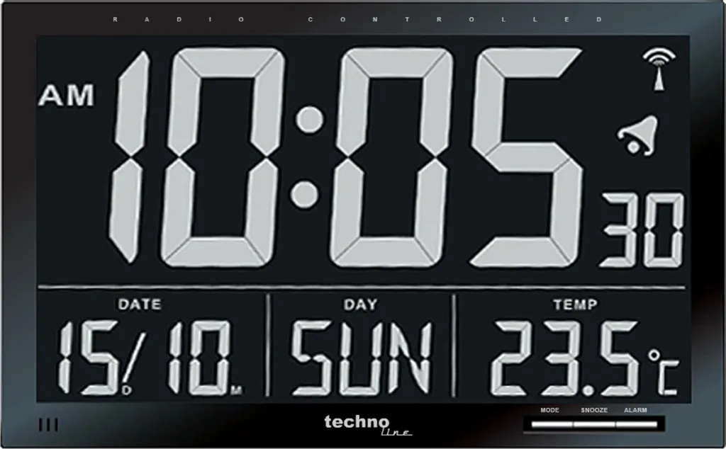 Réveil Électronique Techno Line WS 8007 avec Large Affichage Digital