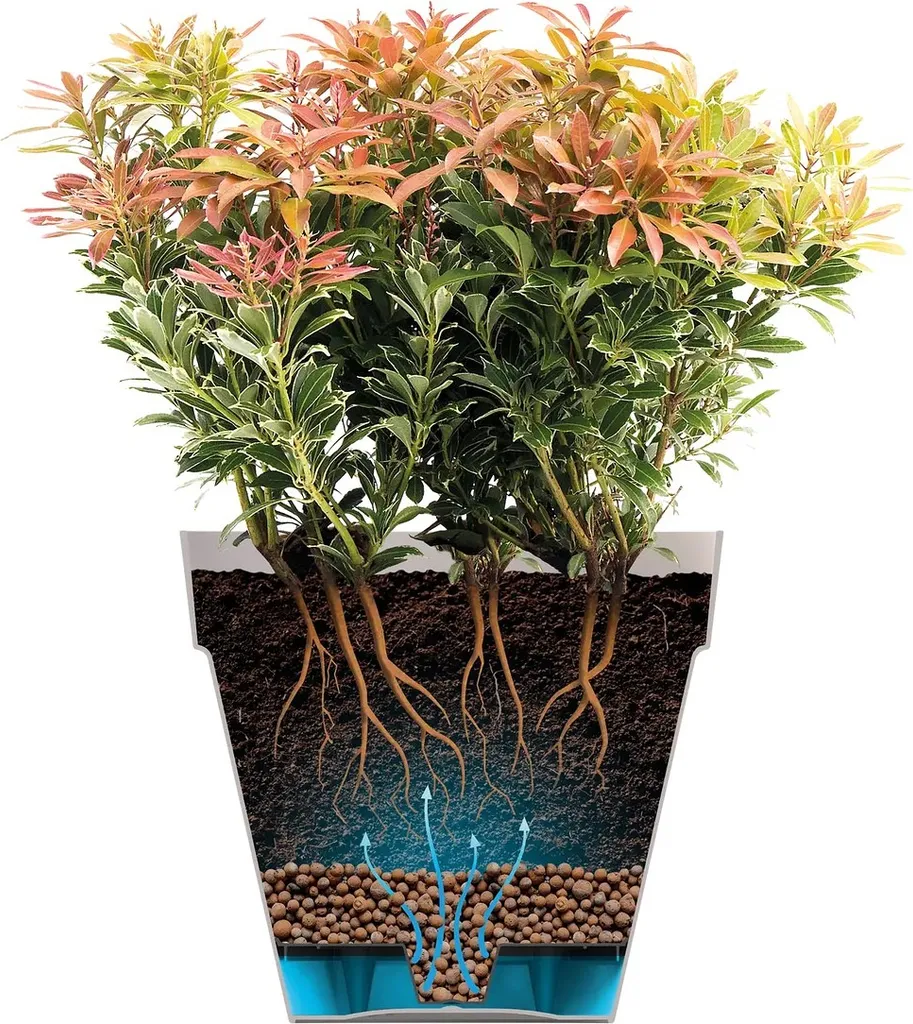 Cache-pot anthracite 30cm elho loft urbain carré résistant au gel et UV - 3