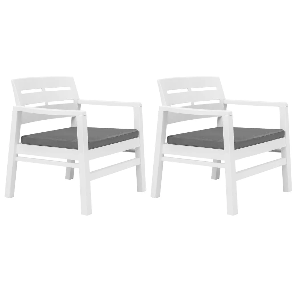 Ensemble bistro vidaXL blanc plastique - 3 pièces robuste et facile d'entretien