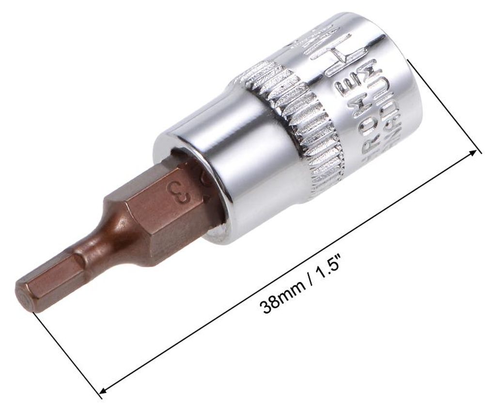 3 Stš¹ck Schraubendreher 1/4" Antrieb x 4mm Innensechskant, Standard Metrisch, S2 & Cr-V Stahl