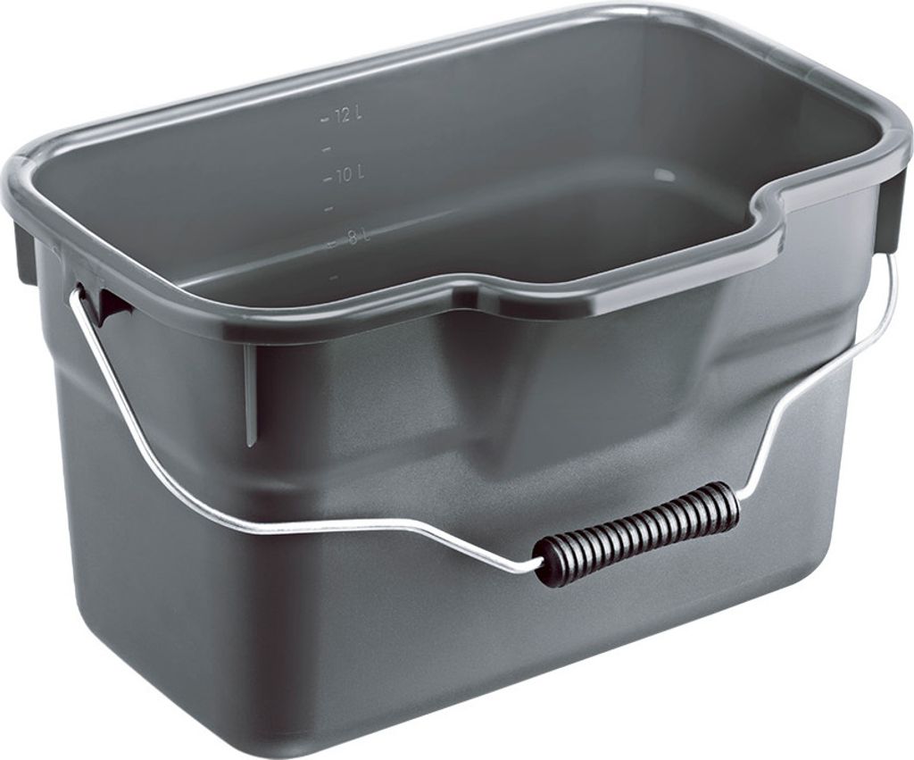 Rotho Putzeimer BASIC Serie, 12l, Anthrazit, rechteckig, Produktbild 