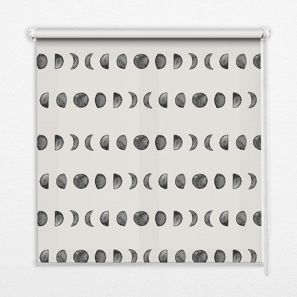 Seitenzug-Rollo Fensterrollo Jalousie - Lichtdurchlässig Springrollos - 80x180 cm - Mondphasen