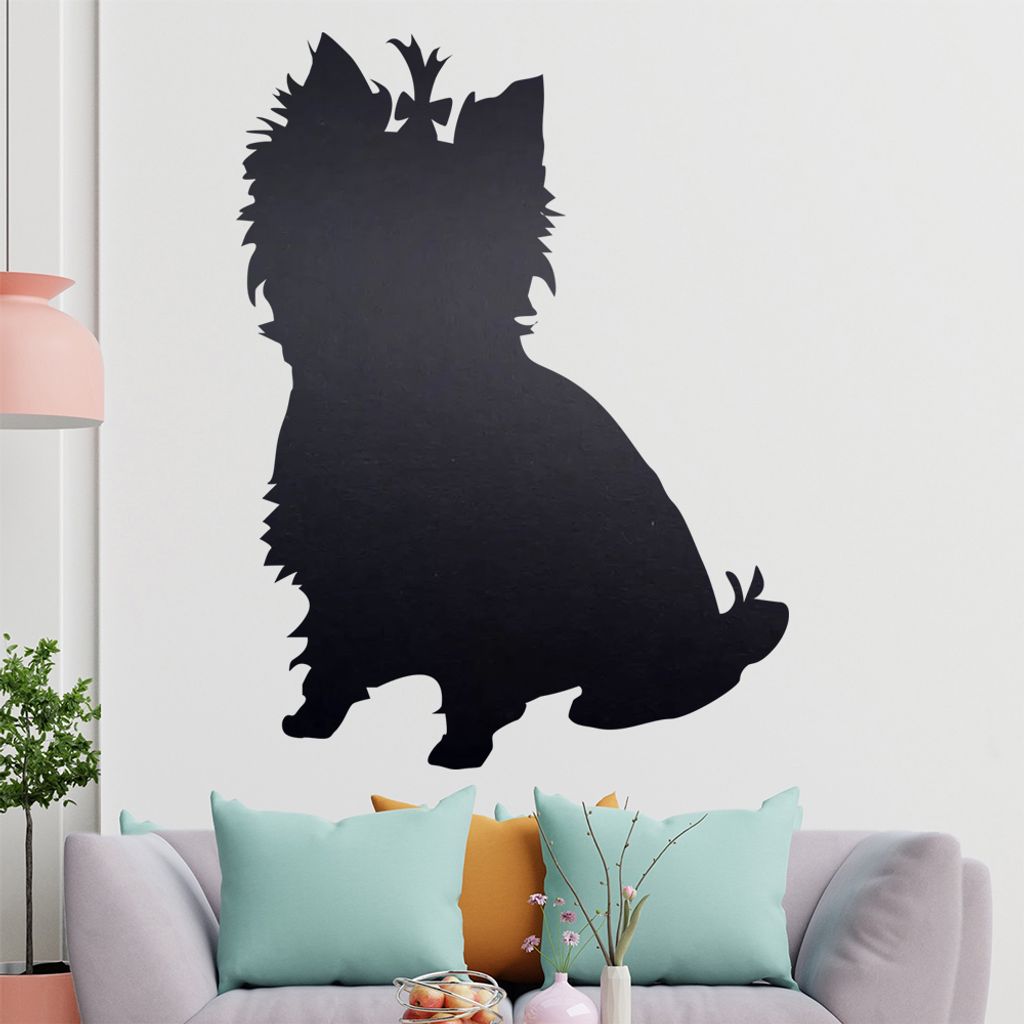 KIWISTAR Yorkshire Silhouette Wandtattoo in 6 Größen - Wandaufkleber Wall Sticker - Dekoration, Küche, Wohnzimmer, Schlafzimmer, Badezimmer