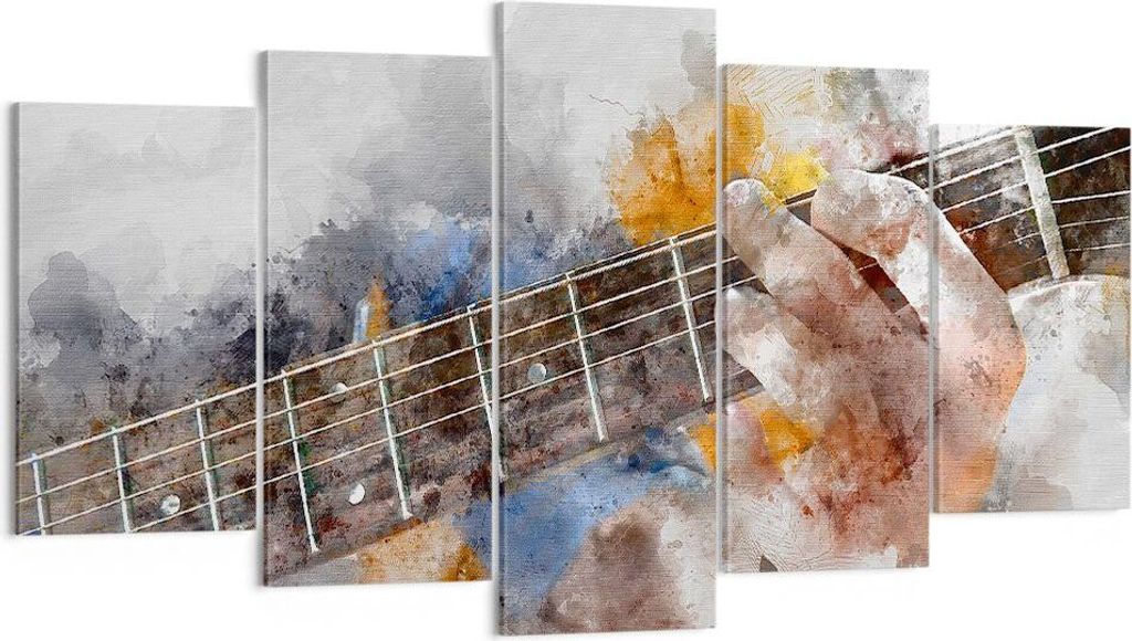Bild auf Leinwand - Leinwandbild - Gitarre Musik - 160x85cm - Wand Bild - Wanddeko - Wandbilder - Leinwanddruck - Bilder - Kunstdruck - Wanddekorat...
