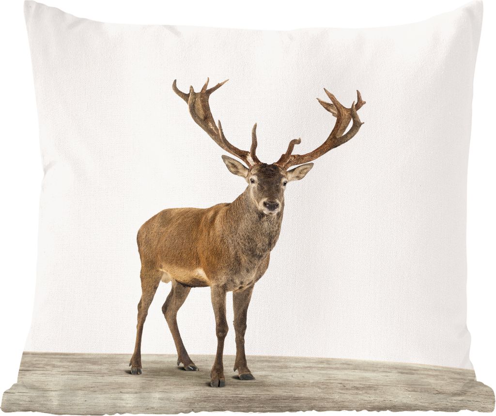 MuchoWow Zierkissen Sofakissen Wohnzimmer Dekokissen 50x50 cm Hirsche - Tiere - Geweih - Kinder - Mädchen - Jungen - Komfort - Sofakissen