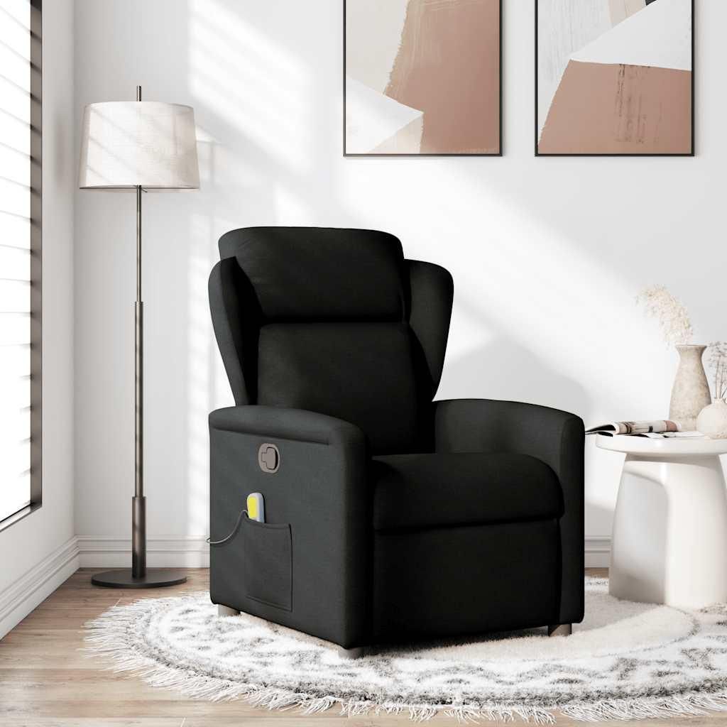 vidaXL Massagesessel Schwarz Stoff Produktbild 