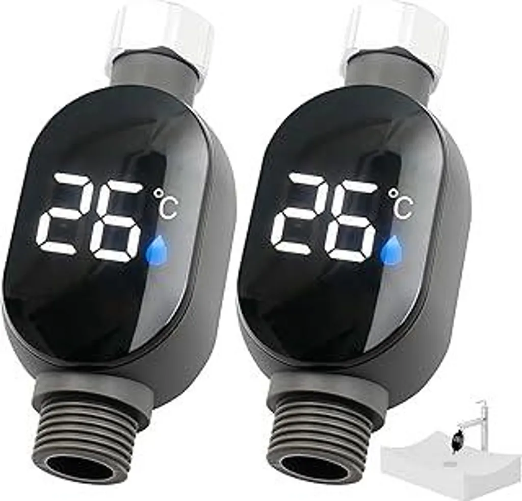 2 Termometri Doccia LED per Neonati: Sicurezza Bagnetto 0-99°C