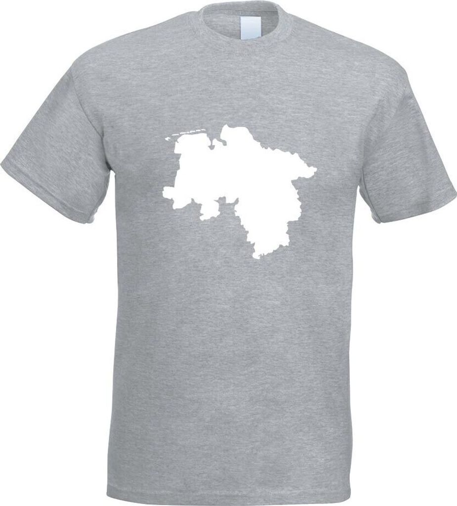 Kiwistar - T-Shirt - Graumeliert - Niedersachsen Deutschland Motiv Bedruckt Funshirt Design Print - mit Motiv Bedruckt - Funshirt Design - Sport - ...
