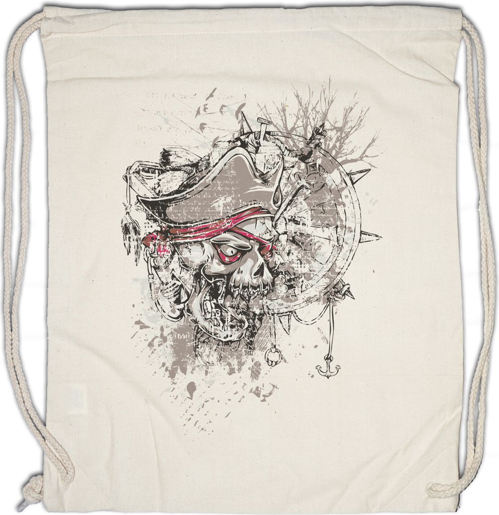 Urban Backwoods Pirate Captain, Turnbeutel, Farbe: Beige