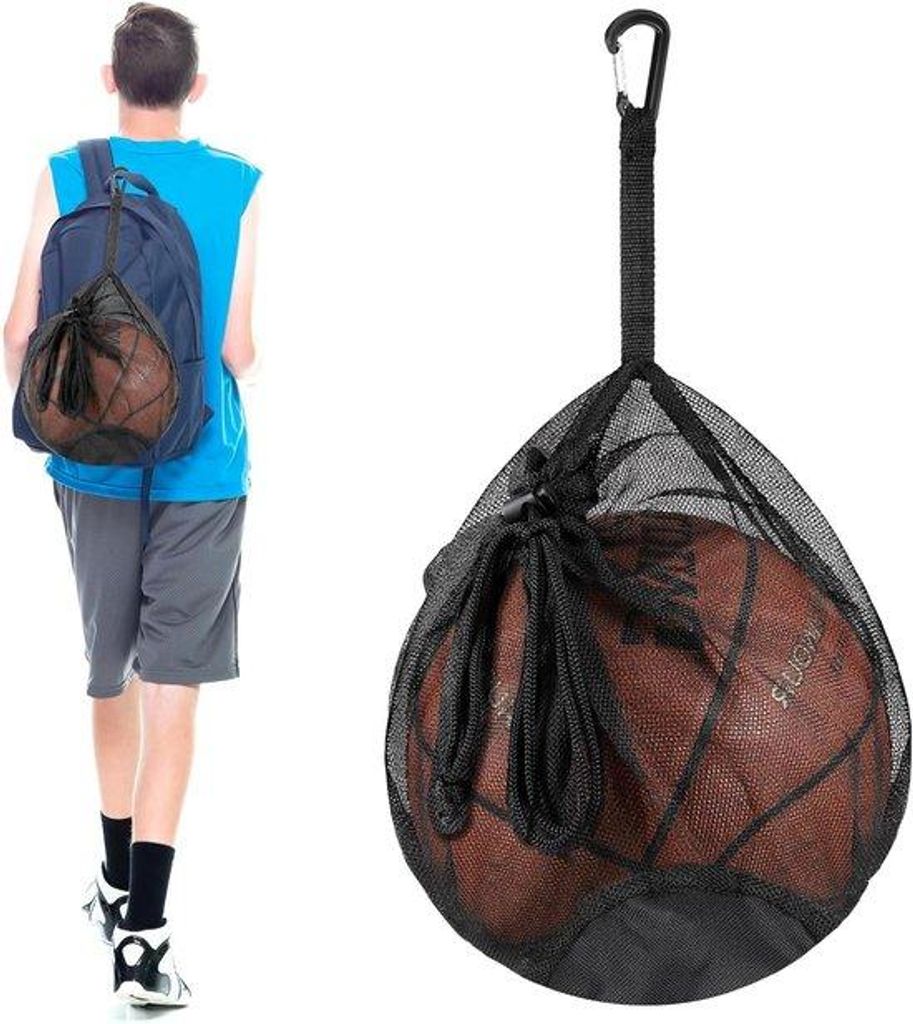 Fußball- und Golf-Netztasche - tragbarer Ballbeutel - einzelner Fußball - mit Schnellverschluss - Golfnetztasche mit Reißzweck - innere Beutelta...