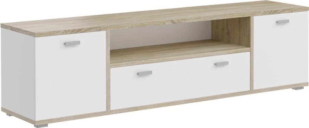 Cosmo Lowboard Weiß / Sonoma Eiche hell Produktbild 