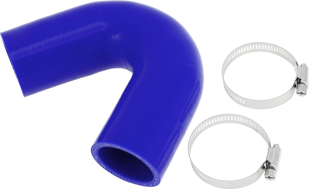 1 Satz 45mm/1,77" ID 102mm/4,02" Länge 135° Blau Autosilikonschlauch mit Schellen Kühlmittelschlauch Universal
