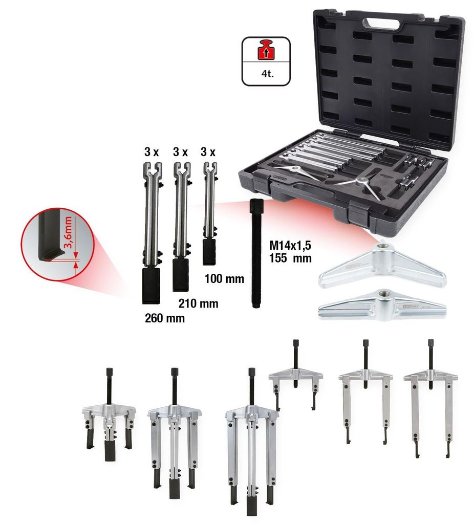 KS TOOLS Universal-Abzieher-Satz 12-tlg. 700.1300 Obrázok produktu 
