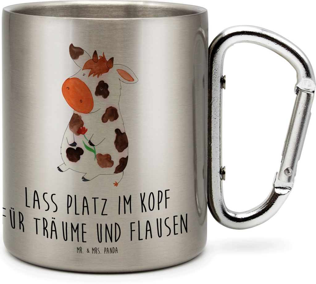 Mr. & Mrs. Panda Thermobecher Kuh - Transparent - Geschenk, Träume, thermotasse, Hof, Isolierbecher Edelstahl, Bauernhof, Milch, Kühe, isoliertas...