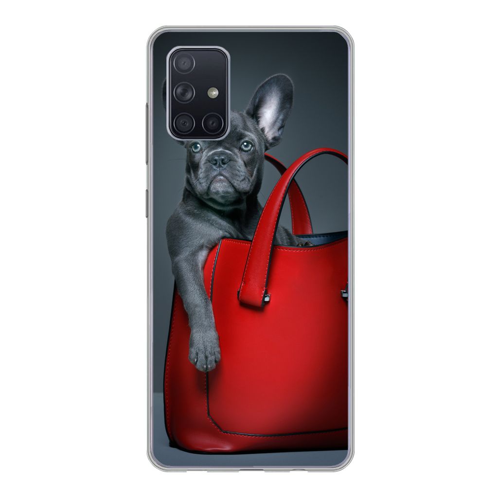 MuchoWow Handyhülle Schutzhülle Hülle für Samsung Galaxy A51 5G Hund - Lustig - Tasche - Kinder - Jungen - Mädchen - Kinder Silikon Softcase...