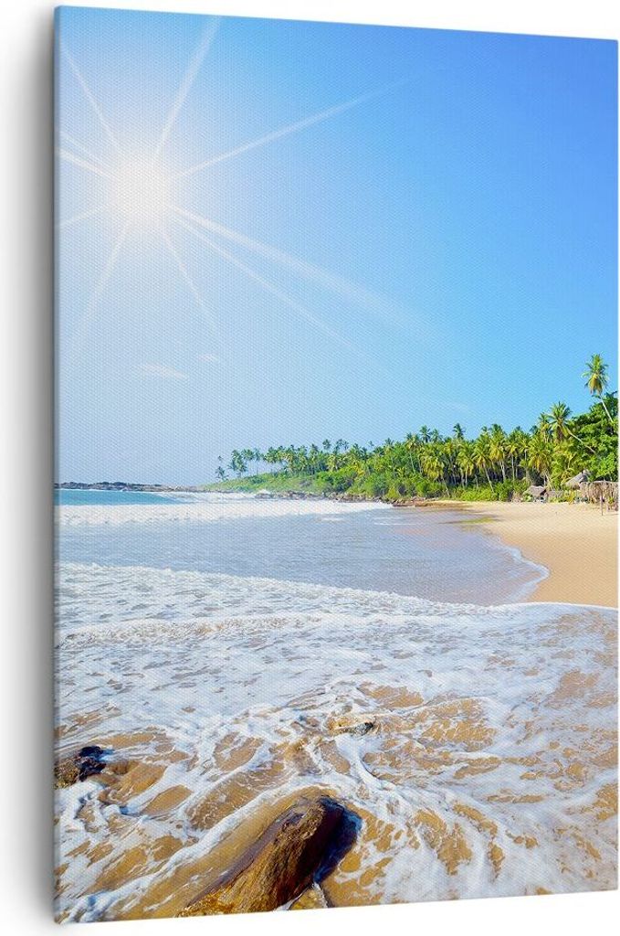 Bild auf Leinwand - Leinwandbild - Einteilig - Insel Landschaft Maledivie Freiheit - 70x100cm - Wand Bild - Wandbilder - Leinwanddruck - Wanddekora...