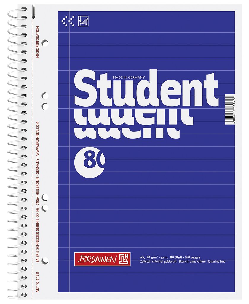 Collegeblock liniert A5 Student, 1 Stück Produktbild 