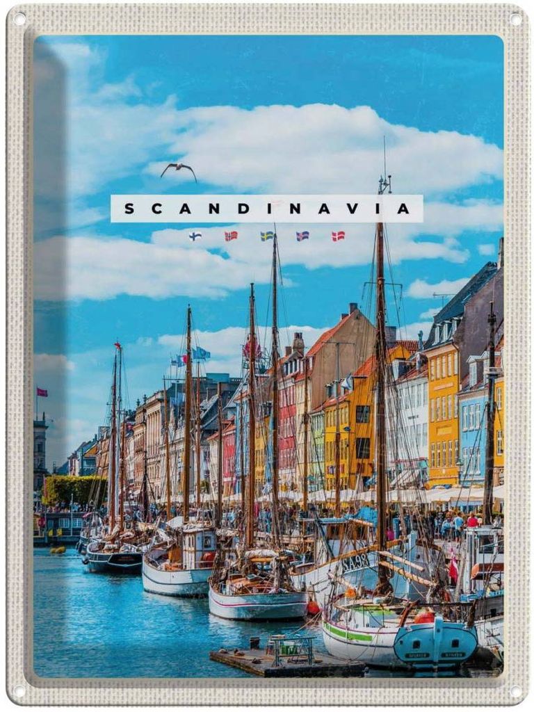 vianmo Blechschild 40x30 cm Skandinawien SchiffstourMeer Bildmotiv Reisemotiv Abenteuer Reisen Europa Urlaub
