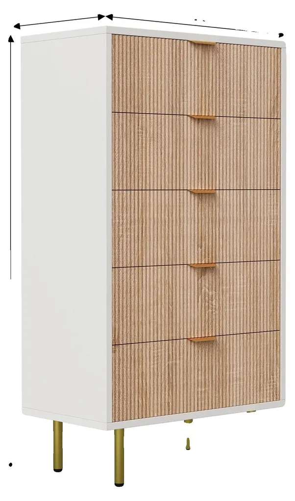 Commode de chambre moderne ADPB-65 à 5 tiroirs pour un rangement idéal