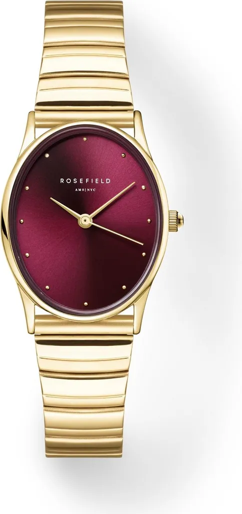 Petite Montre Ovale Rosefield Burgundy - Élégance Quotidienne pour Femme
