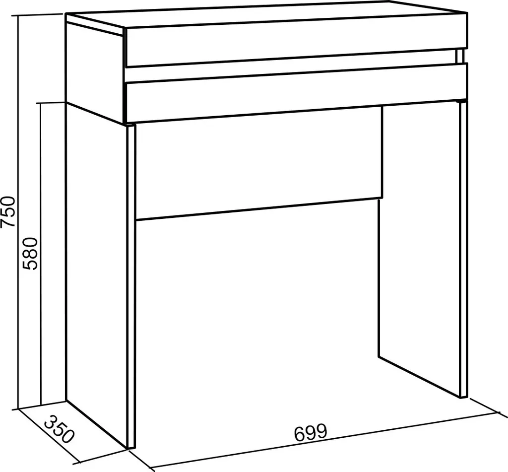 Console COZY Blanche 70cm Design Compact avec Tiroir de Rangement Chic - 3