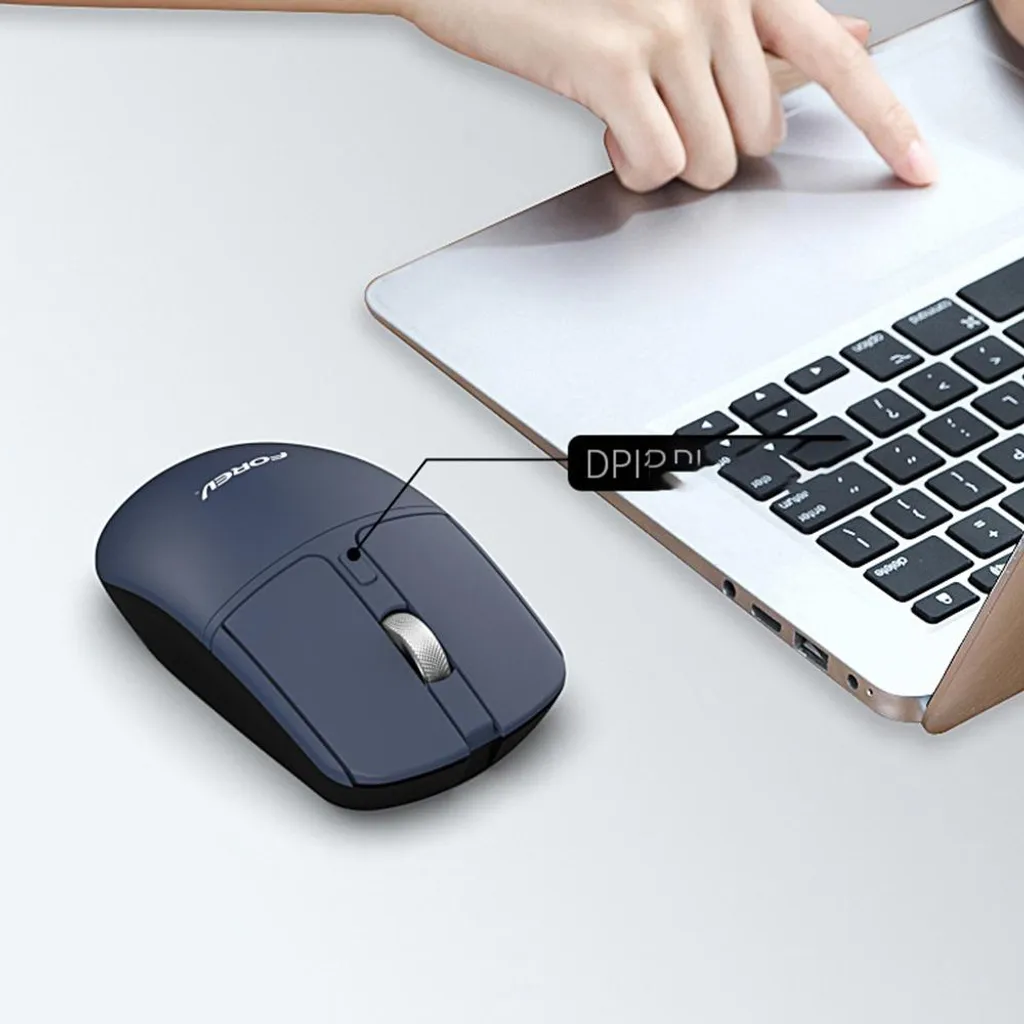 Mouse INF Dual Mode: Wireless e Bluetooth con Click Silenzioso Blu - 4