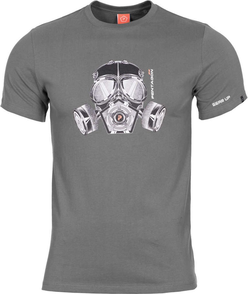 Pentagon Ageron Gas Mask Kurzarm-t-shirt Grau L Grau L