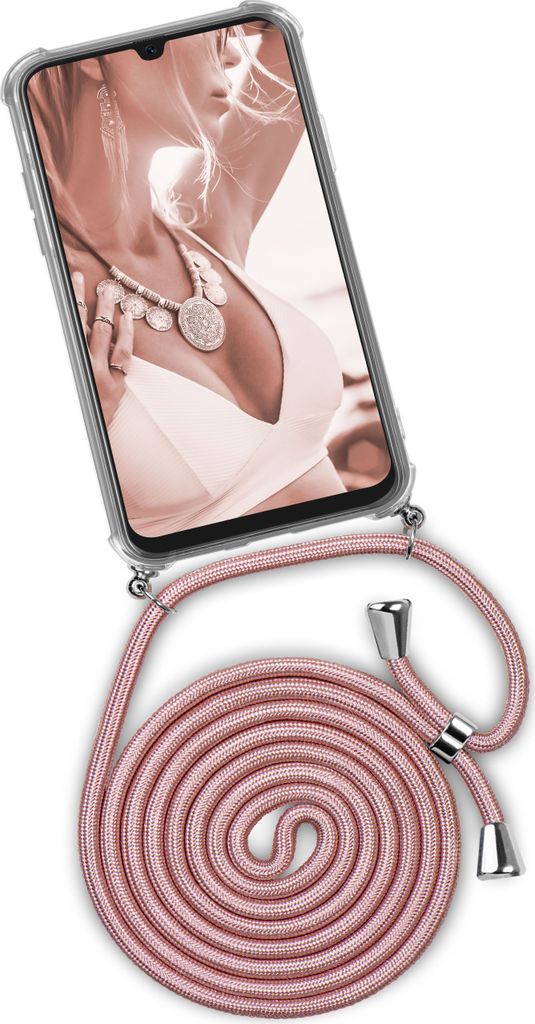 TWIST-Case + TWIST-Cord für Samsung Galaxy A20e, Farbe:Shiny Blush (Silber)