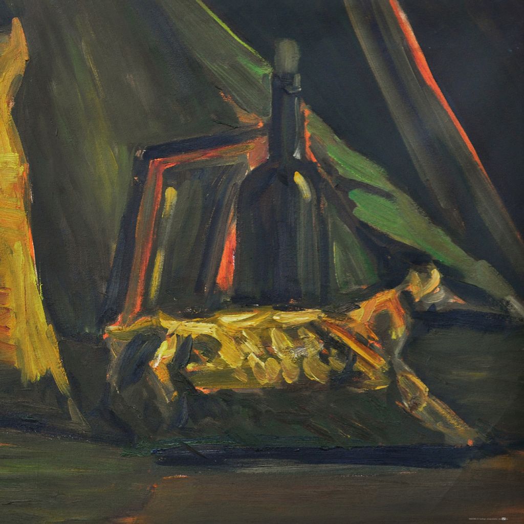Vincent Van Gogh Kunstdruck Bild - Stillleben Mit Zwei Tüten Und Flasche, 1884 (70 x 70 cm)