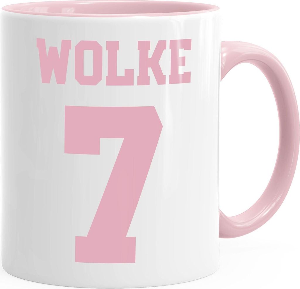 Kaffee-Tasse Wolke 7 Sieben Liebe Valentinstag Geschenk-Tasse MoonWorks rosa unisize
