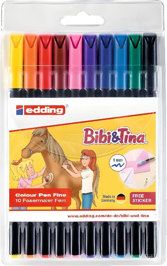 Edding Fasermaler fein 1200 1 mm 10er-Set Bibi & Tina Produktbild 