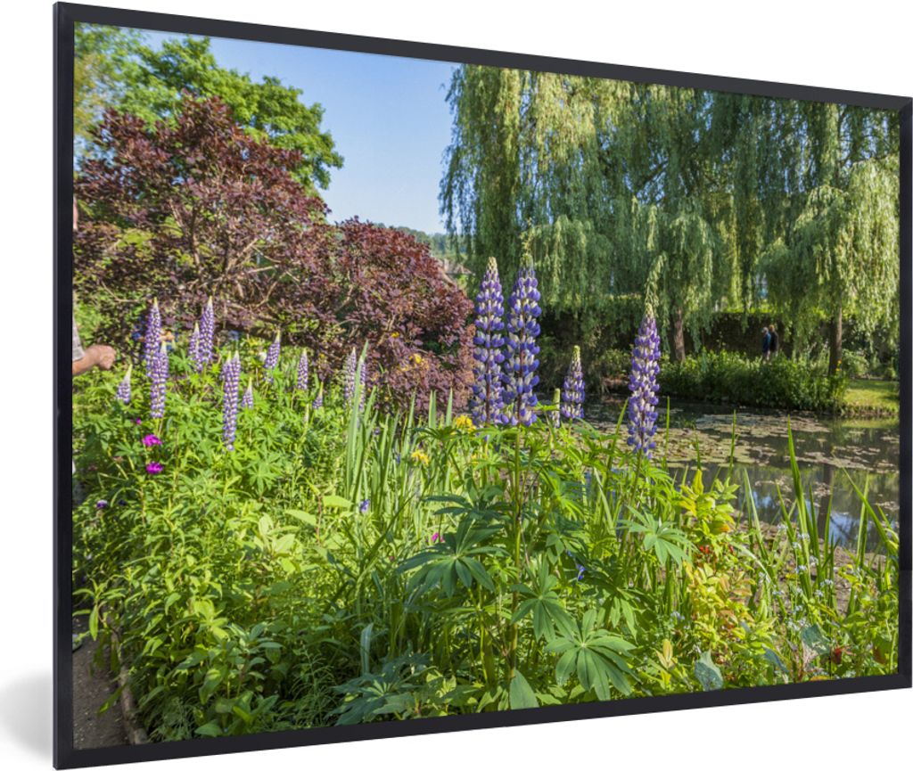 MuchoWow MuchoWow Gerahmtes Poster Garten mit bunten Farben im französischen Garten von Monet in Europa 60x40 cm - Poster mit zchwarzem Bilder...