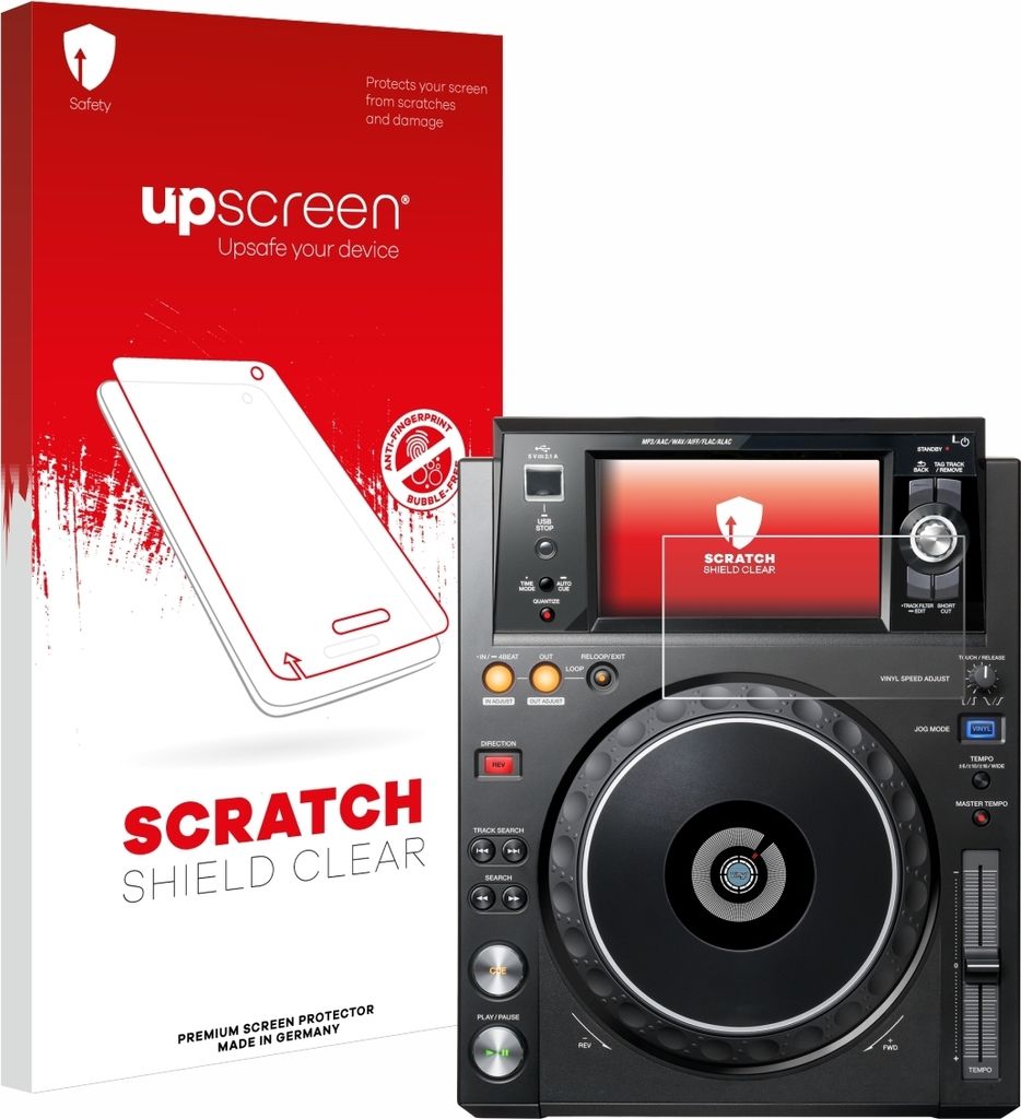 upscreen Schutzfolie für Pioneer XDJ -1000MK2 Displayschutz Displayschutzfolie Folie Klar Transparent