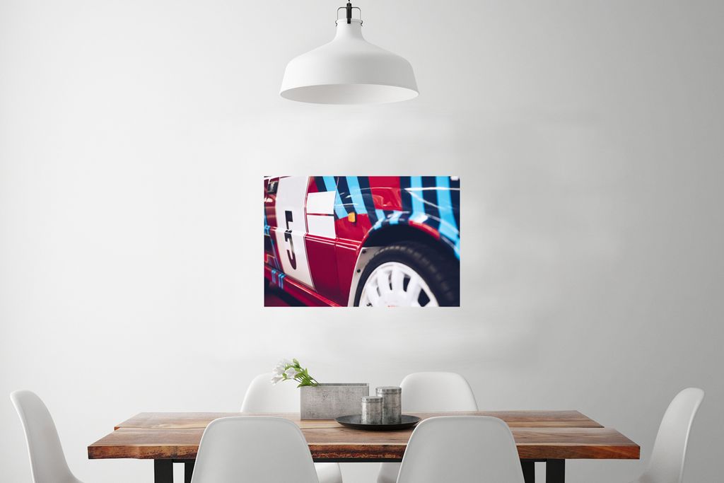 MuchoWow Poster Rennwagen - Nummer - Blau - Rot 60x40 cm - Schlafzimmerdekoration