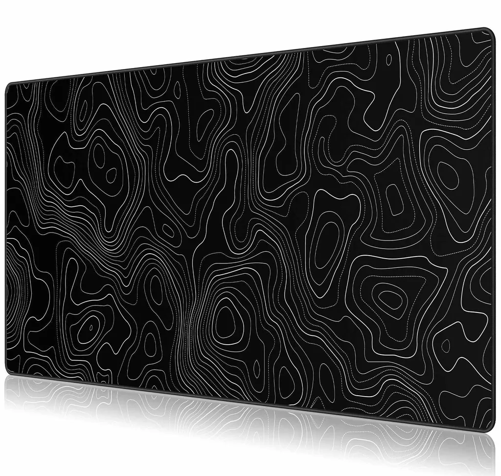 Tapis de souris XXL antidérapant et surpiqué 90x40 cm noir topo Pro