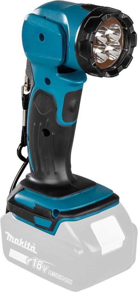 A Makita LED work light attached to a battery pack, shown against a white background.