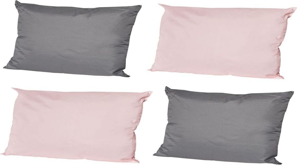 JACK 4x Outdoor Lounge Kissen 30x50cm viele Farben Dekokissen inkl. Füllung Wasserfest Sitzkissen Garten Stuhl, Farbe:2x Anthrazit - 2x Rosa