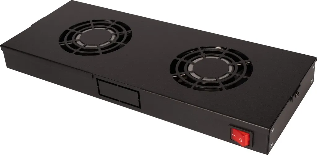 Unité de ventilation rack 19 pouces 2 ventilateurs avec interrupteur noir