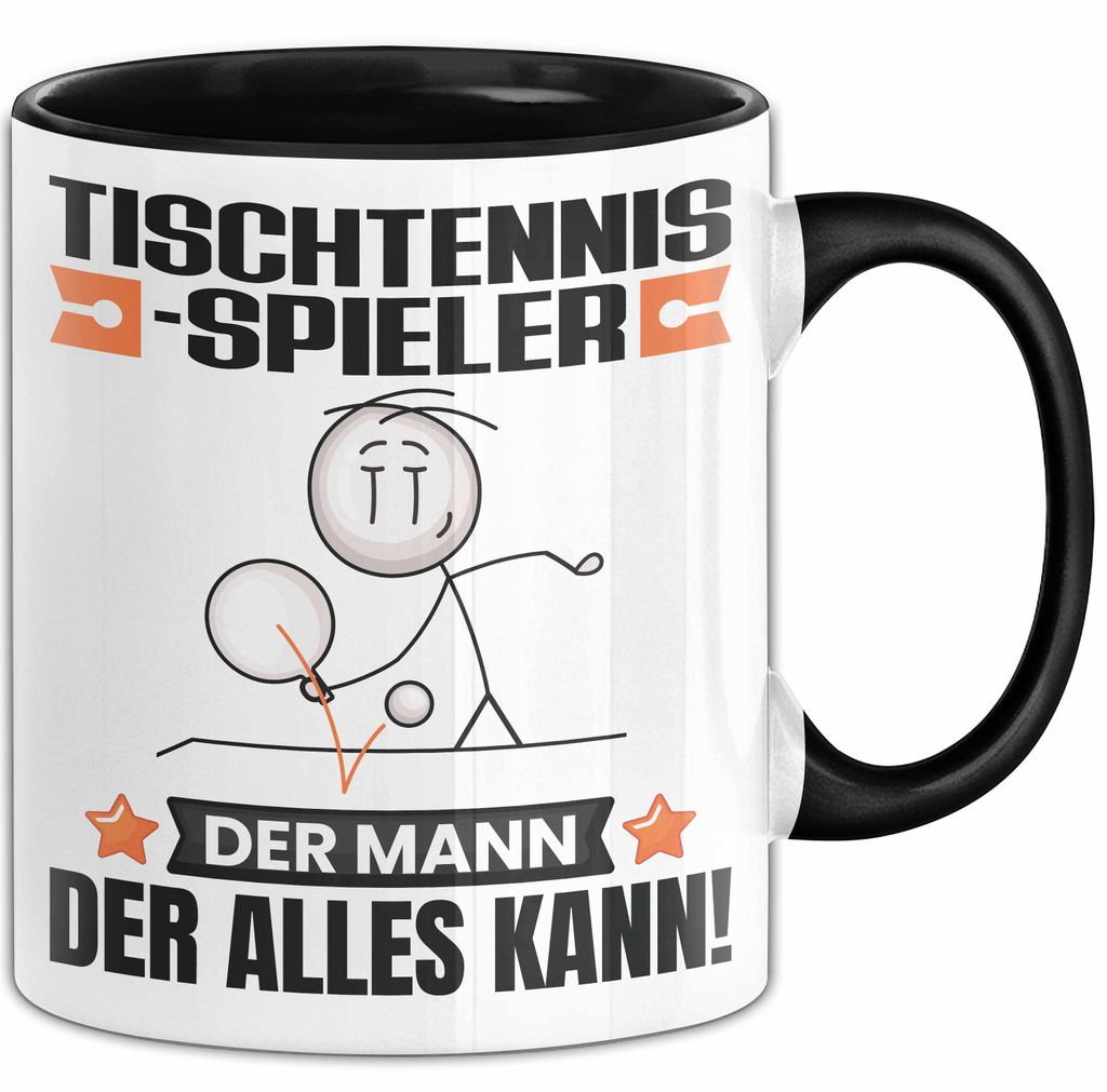 Tischtennisspieler Tasse Geschenk für Tischtennisspieler Der Mann Der Alles Kann Geschenkidee zum Geburtstag (Schwarz)